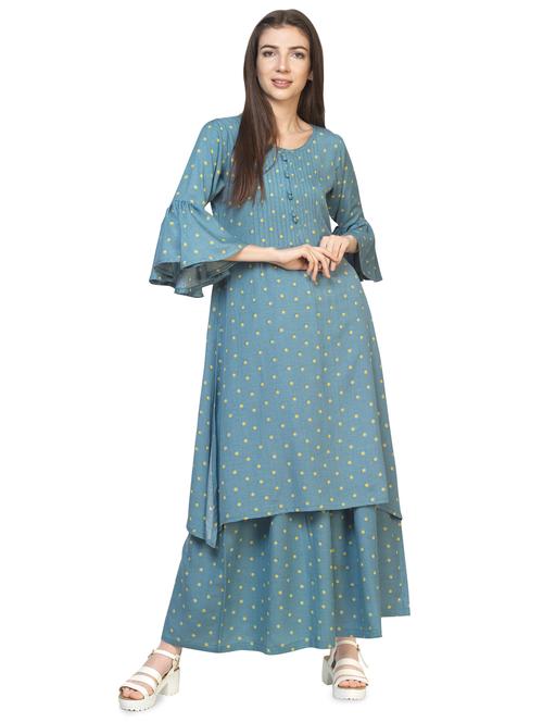 blue cotton regular top - 16935597 - Standard Image - 1