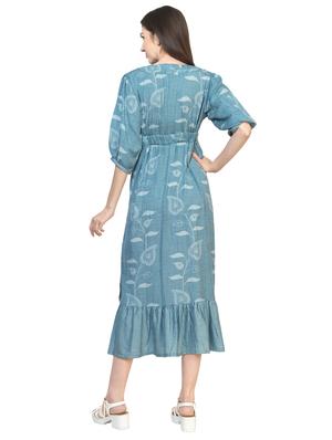 gathered hem floral maxi dress - 16935615 - Standard Image - 3