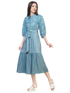 tie front flared shirt dress - 16935616 - Standard Image - 2