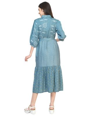 tie front flared shirt dress - 16935616 - Standard Image - 3