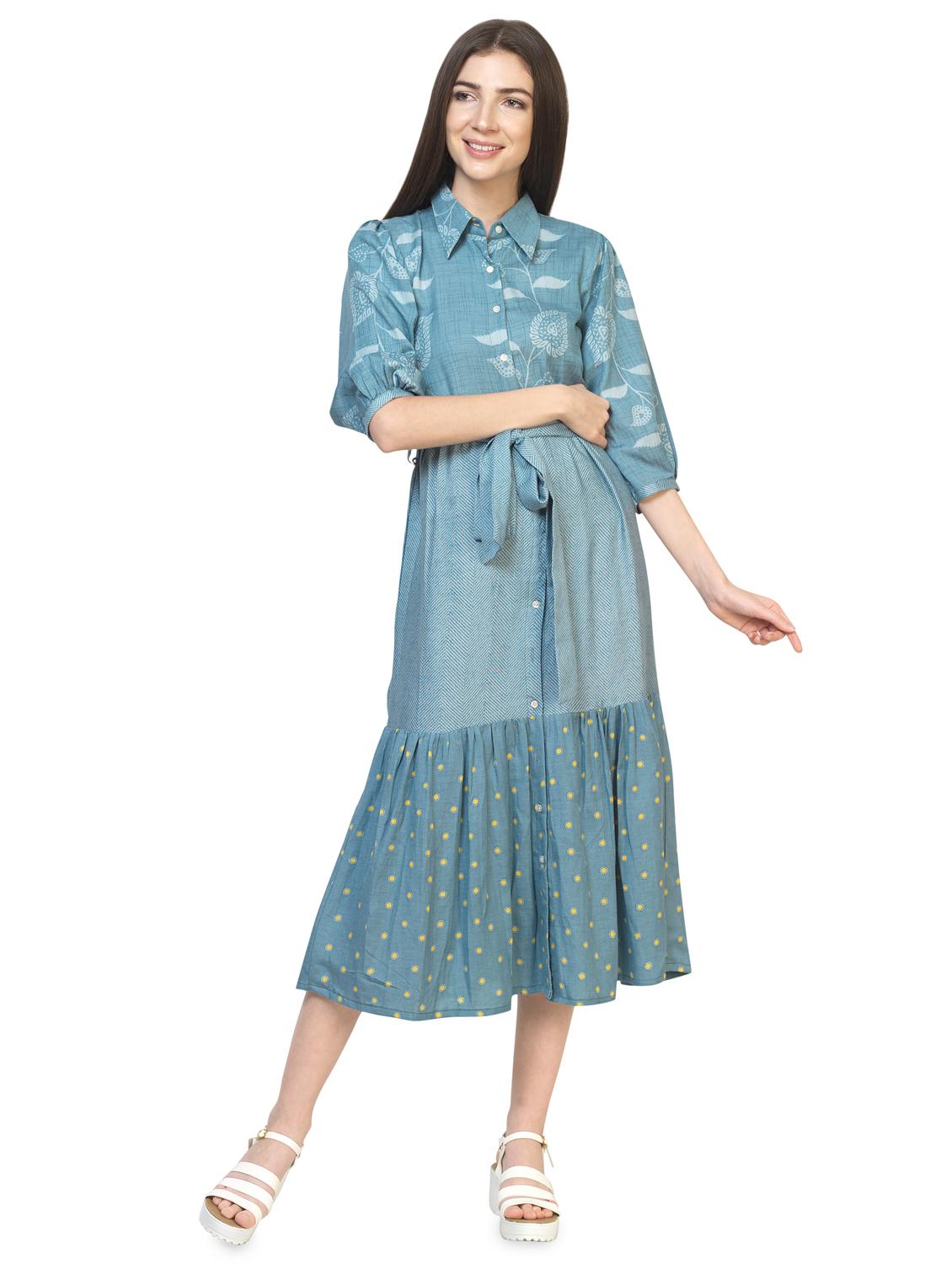 tie front flared shirt dress - 16935616 - Zoom Image - 1