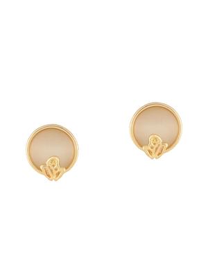 beige metal studs earring - 16935660 - Standard Image - 2