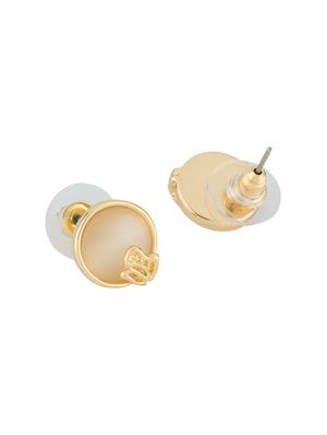 beige metal studs earring - 16935660 - Standard Image - 3