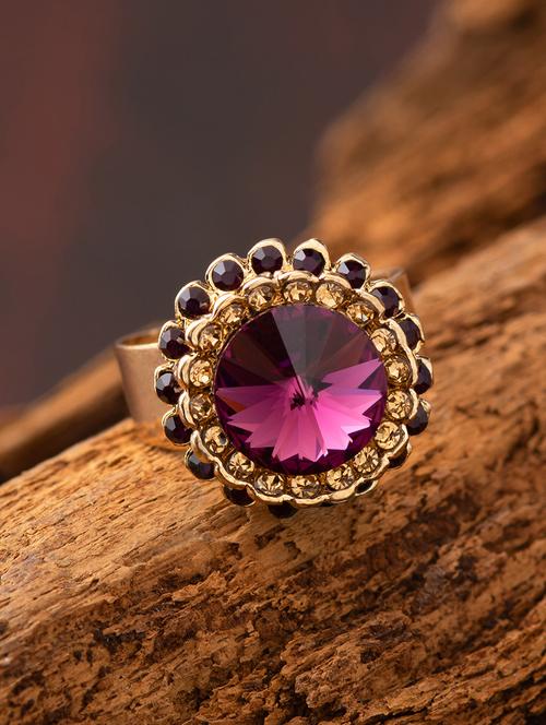 pink brass finger ring - 16935693 - Standard Image - 1