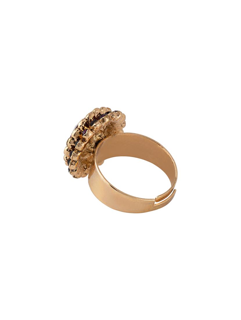 pink brass finger ring - 16935693 - Zoom Image - 3