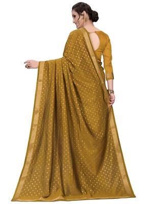 gold print printed saree with blouse - 16936033 - Standard Image - 2