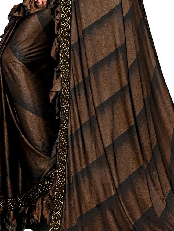 ruffle printed saree with blouse - 16936060 - Zoom Image - 3
