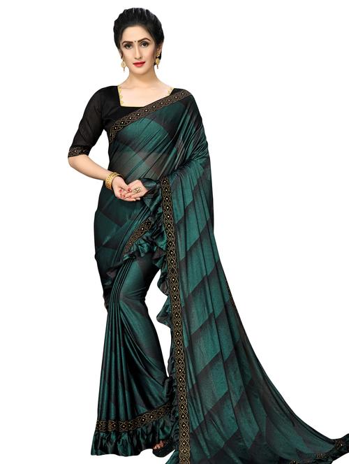 ruffle printed saree with blouse - 16936061 - Standard Image - 1