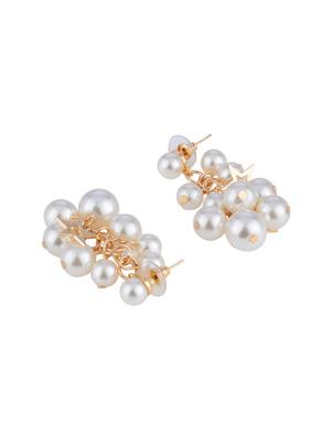white metal drop earring - 16936198 - Standard Image - 3