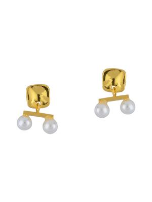 gold metal studs earring - 16936204 - Standard Image - 2