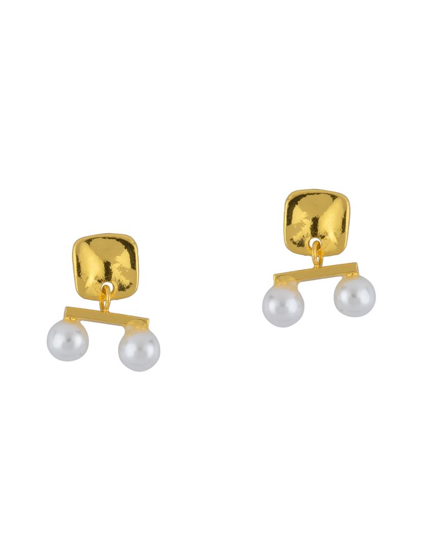 gold metal studs earring - 16936204 - Zoom Image - 2