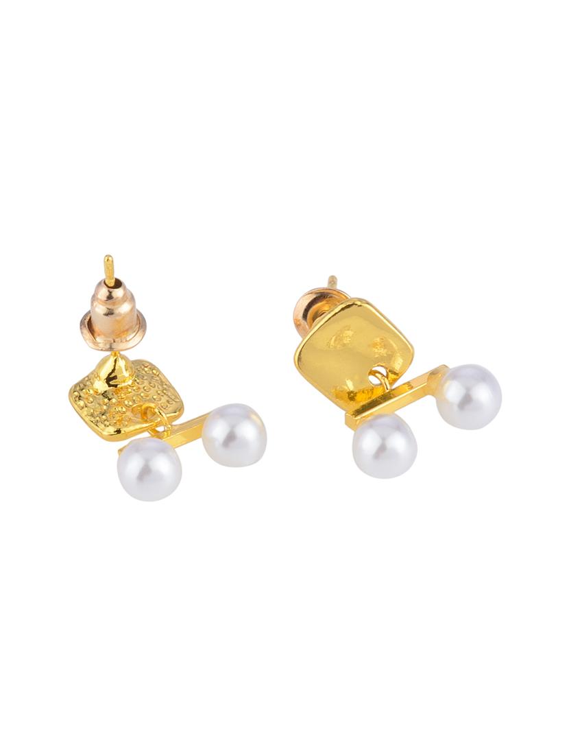 gold metal studs earring - 16936204 - Zoom Image - 3