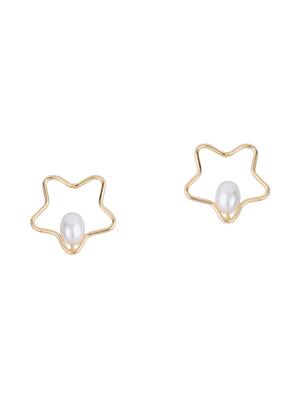 gold metal studs earring - 16936205 - Standard Image - 2