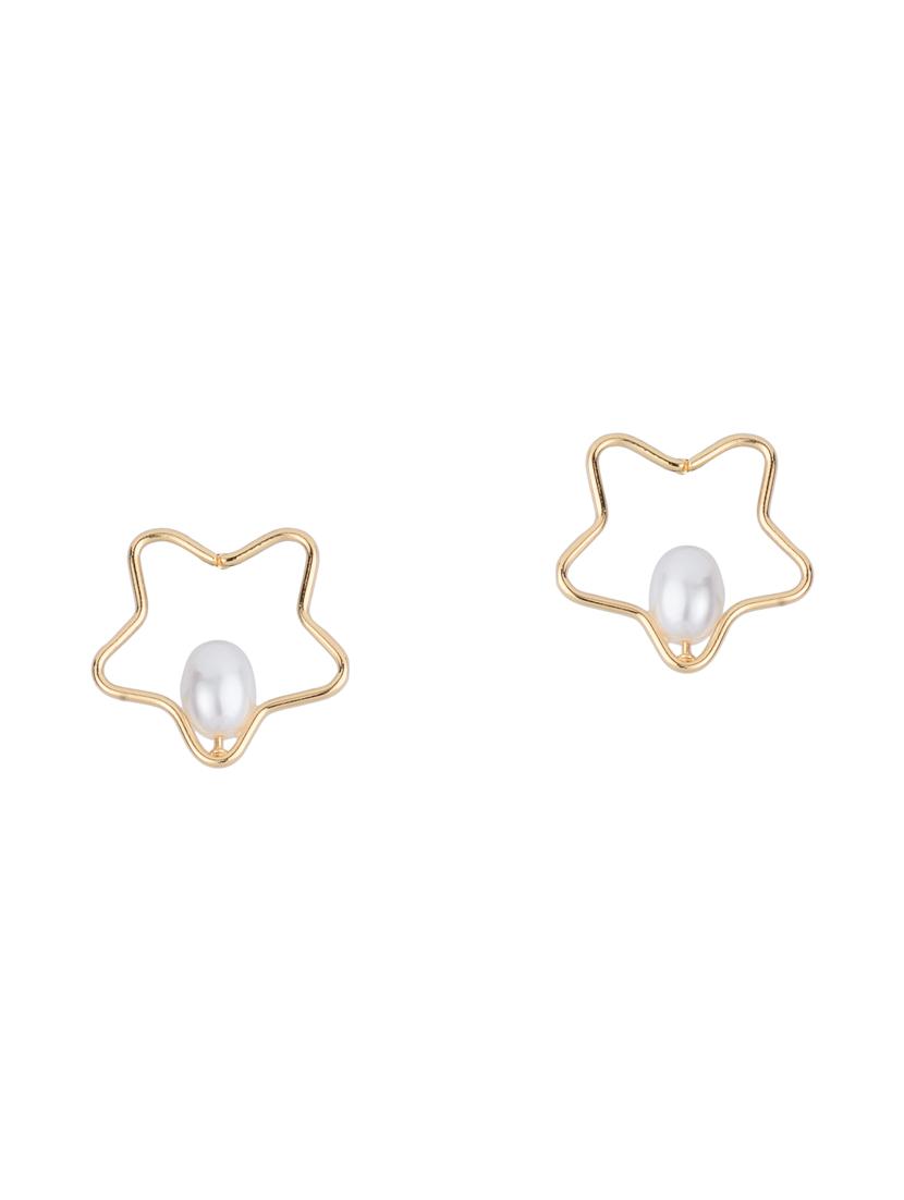 gold metal studs earring - 16936205 - Zoom Image - 2