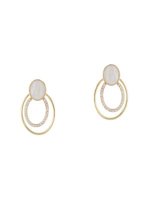 white metal drop earring - 16936213 - Standard Image - 2