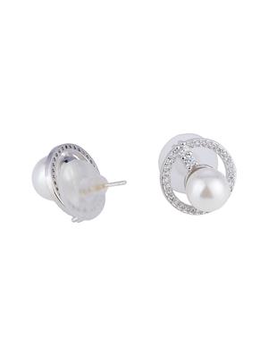 silver metal studs earring - 16936220 - Standard Image - 3