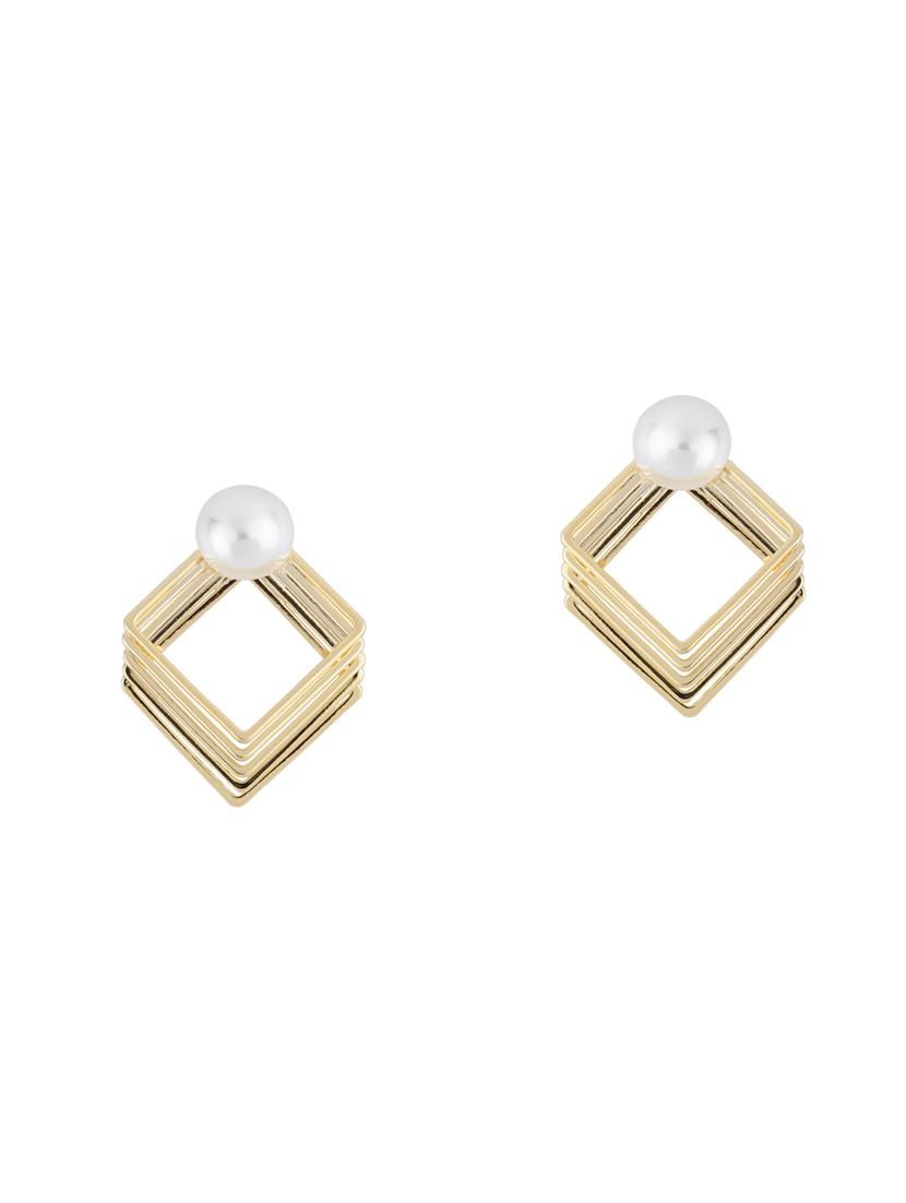 gold metal studs earring - 16936242 - Zoom Image - 2