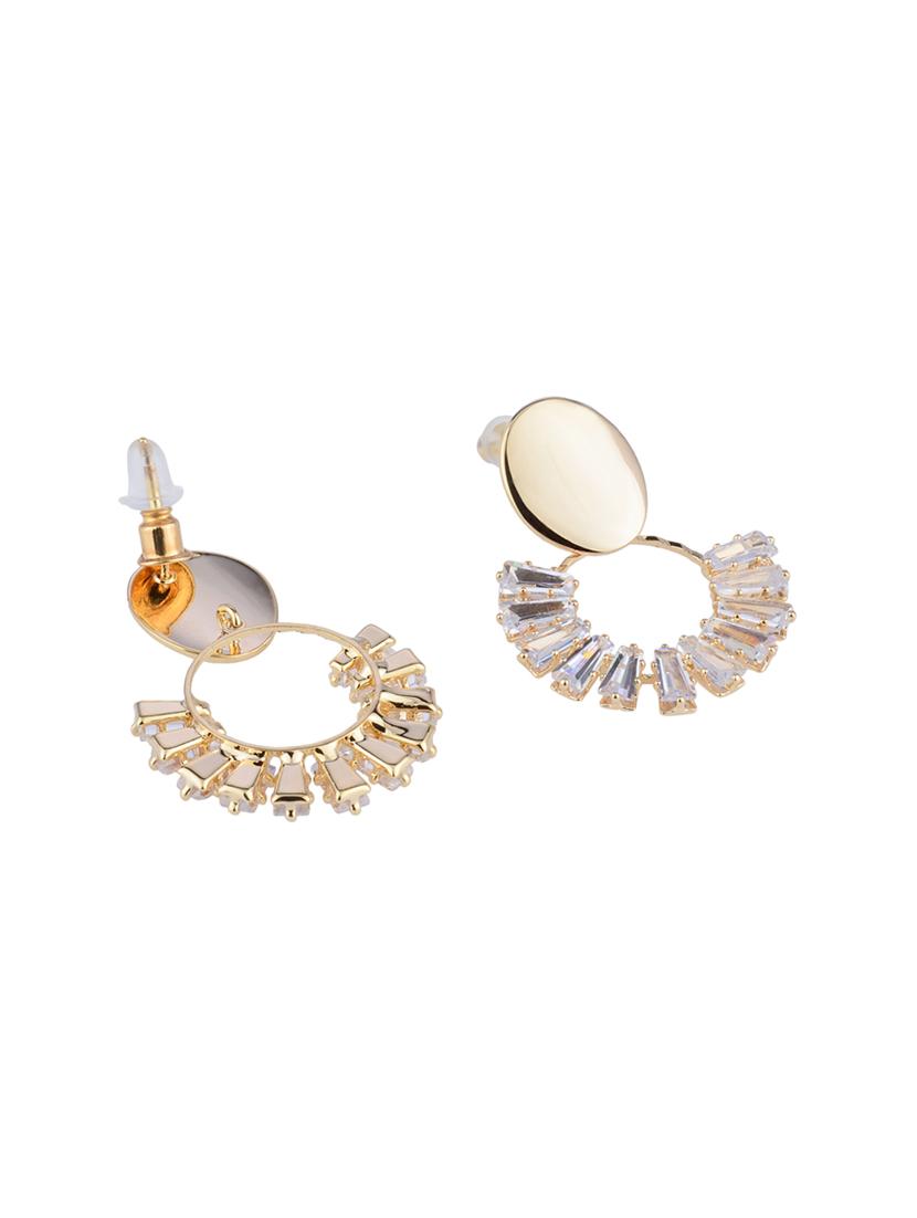 gold metal drop earring - 16936251 - Zoom Image - 3