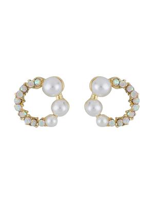 gold metal studs earring - 16936260 - Standard Image - 2
