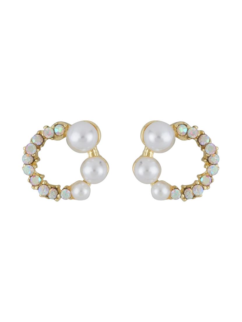 gold metal studs earring - 16936260 - Zoom Image - 2