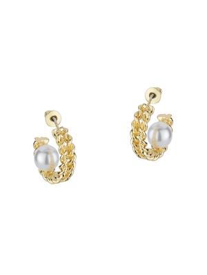 gold metal hoop earring - 16936265 - Standard Image - 2