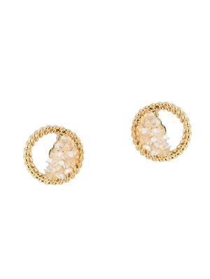 gold metal studs earring - 16936266 - Standard Image - 2