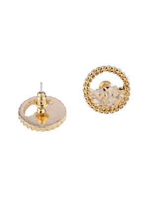 gold metal studs earring - 16936266 - Standard Image - 3