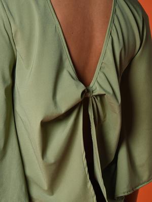 bell sleeved open back & tie top - 16936295 - Standard Image - 6