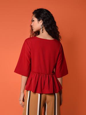 bell sleeved peplum top - 16936299 - Standard Image - 4