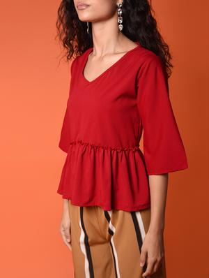 bell sleeved peplum top - 16936299 - Standard Image - 5