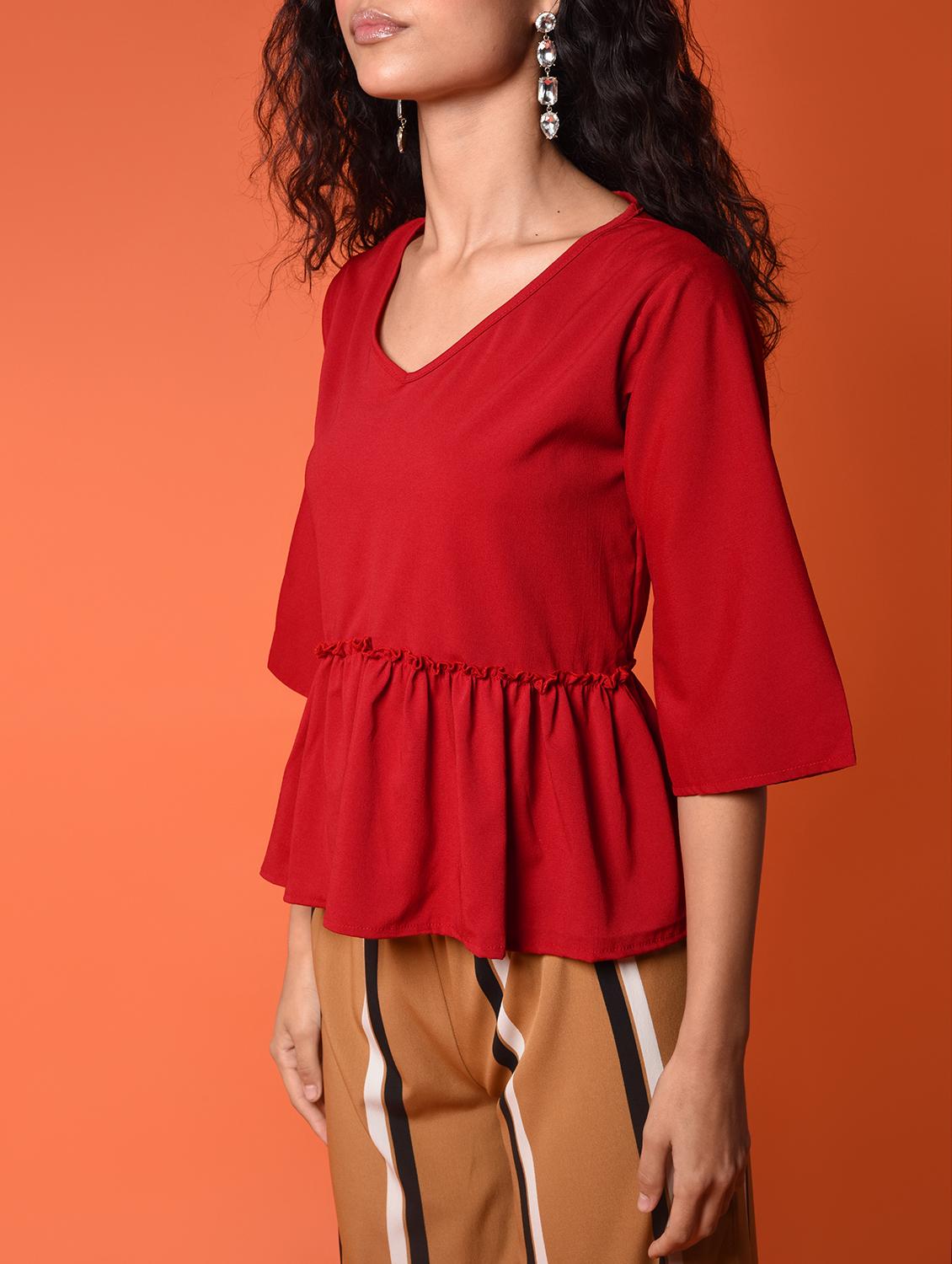 bell sleeved peplum top - 16936299 - Zoom Image - 5