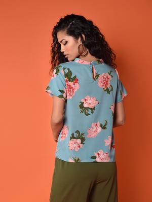 choker neck floral top - 16936304 - Standard Image - 4