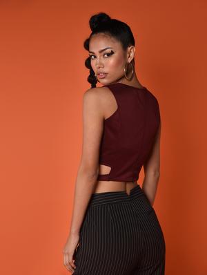 round neck solid crop top - 16936313 - Standard Image - 4