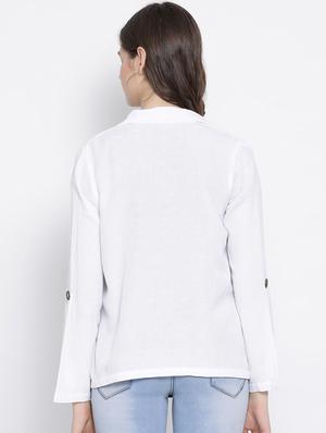 lapel neck button detail blazer - 16936462 - Standard Image - 3