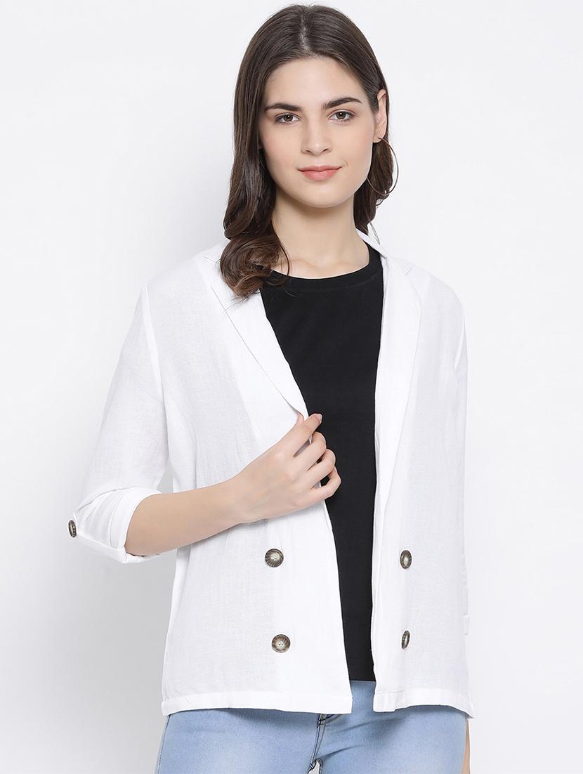 lapel neck button detail blazer - 16936462 - Zoom Image - 1