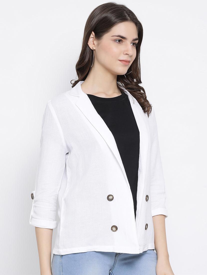 lapel neck button detail blazer - 16936462 - Zoom Image - 2