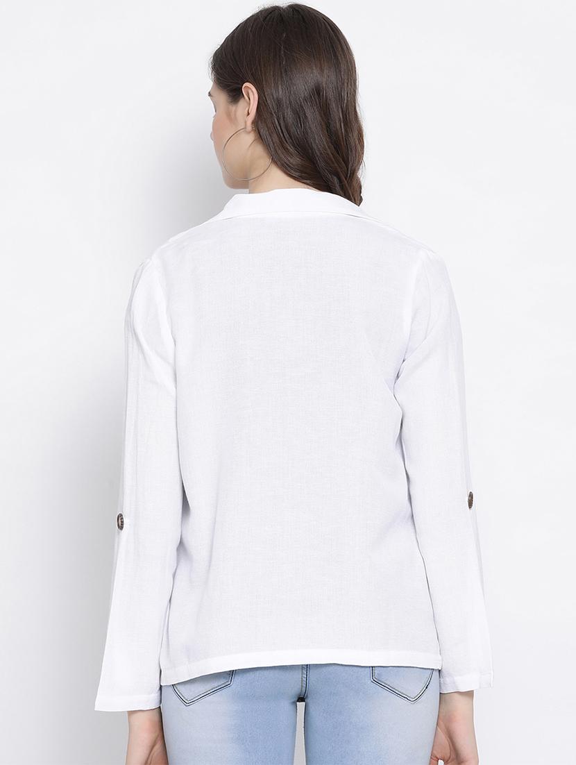 lapel neck button detail blazer - 16936462 - Zoom Image - 3