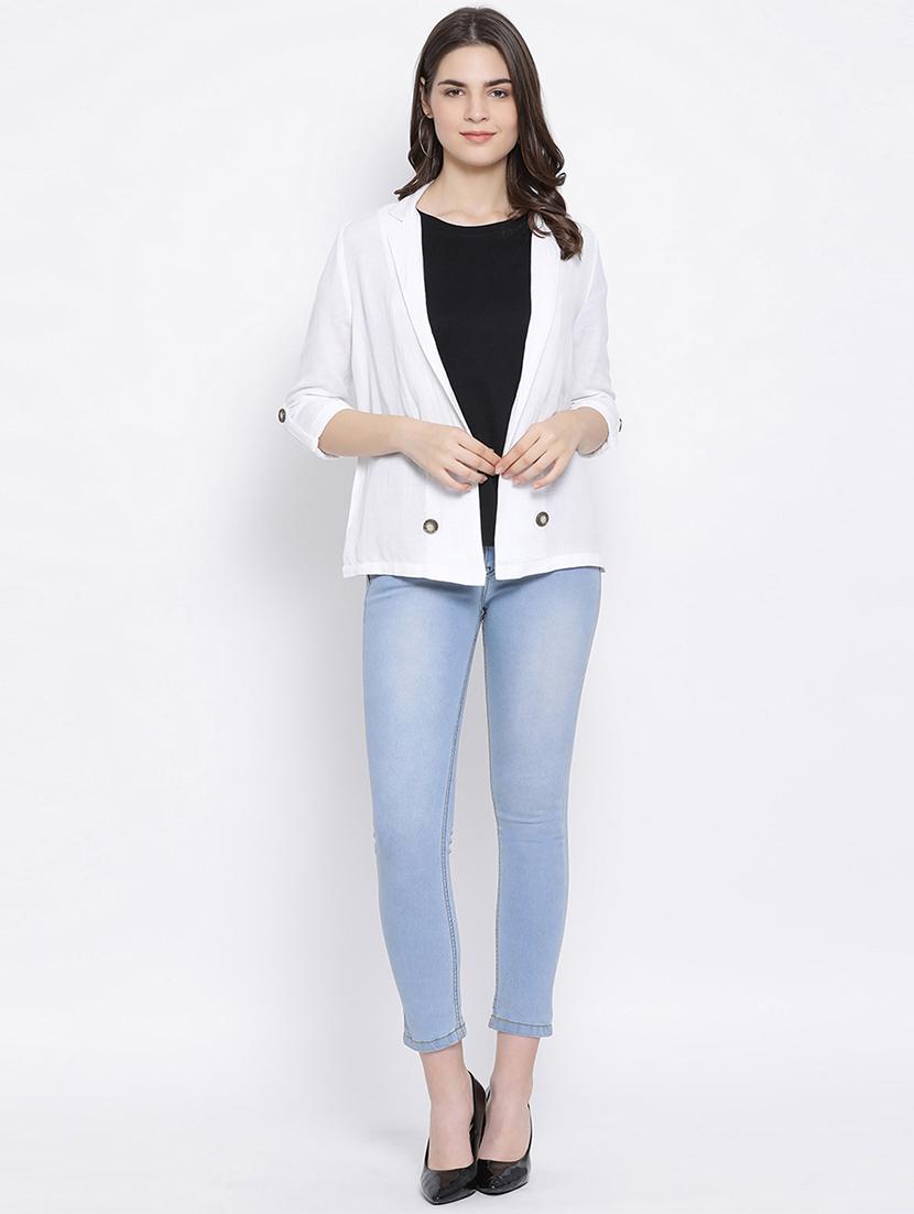 lapel neck button detail blazer - 16936462 - Zoom Image - 4