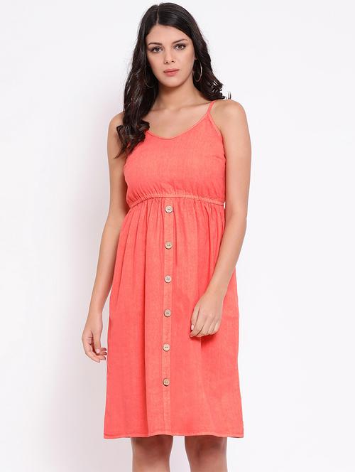 tie back button detail flared dress - 16936467 - Standard Image - 1