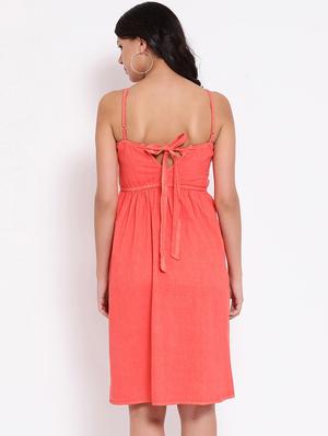 tie back button detail flared dress - 16936467 - Standard Image - 3