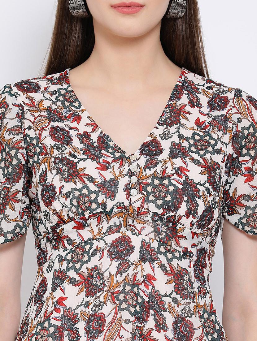 flutter sleeved v-neck top - 16936516 - Zoom Image - 5