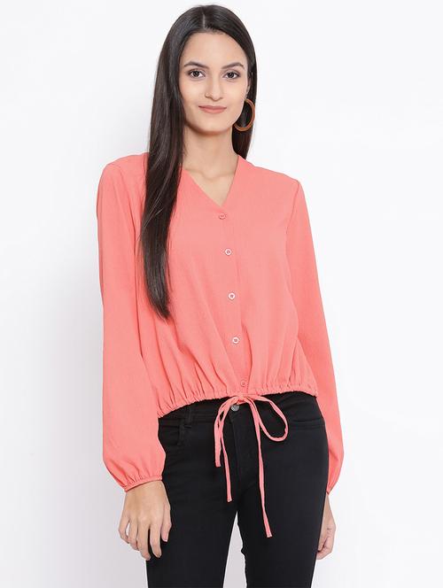 tie front button up top - 16936532 - Standard Image - 1