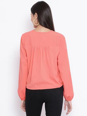 tie front button up top - 16936532 - Standard Image - 3