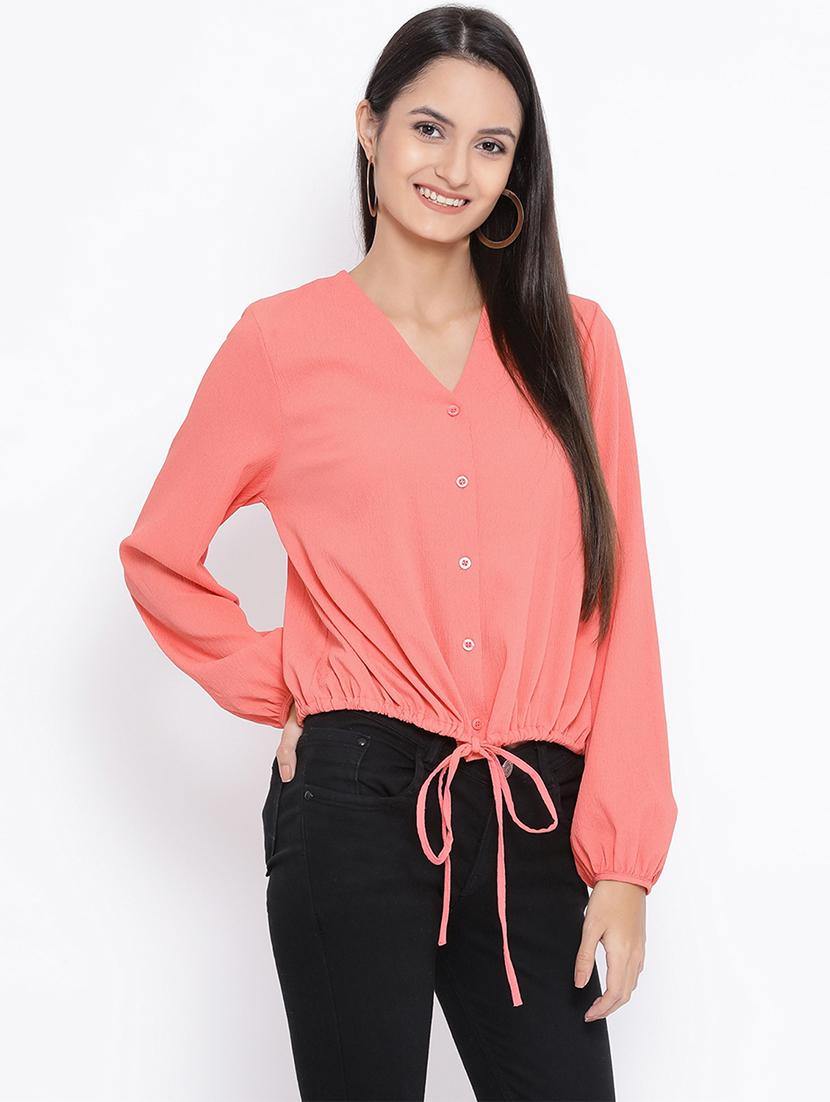 tie front button up top - 16936532 - Zoom Image - 2