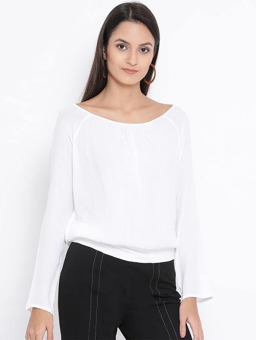 tie back boat neck solid top - 16936541 - Standard Image - 1