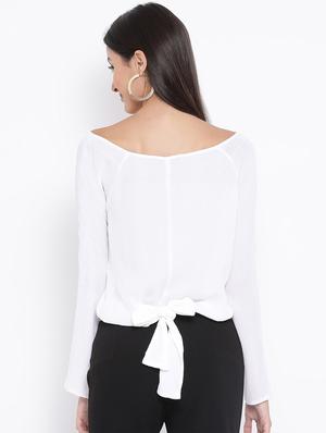 tie back boat neck solid top - 16936541 - Standard Image - 3