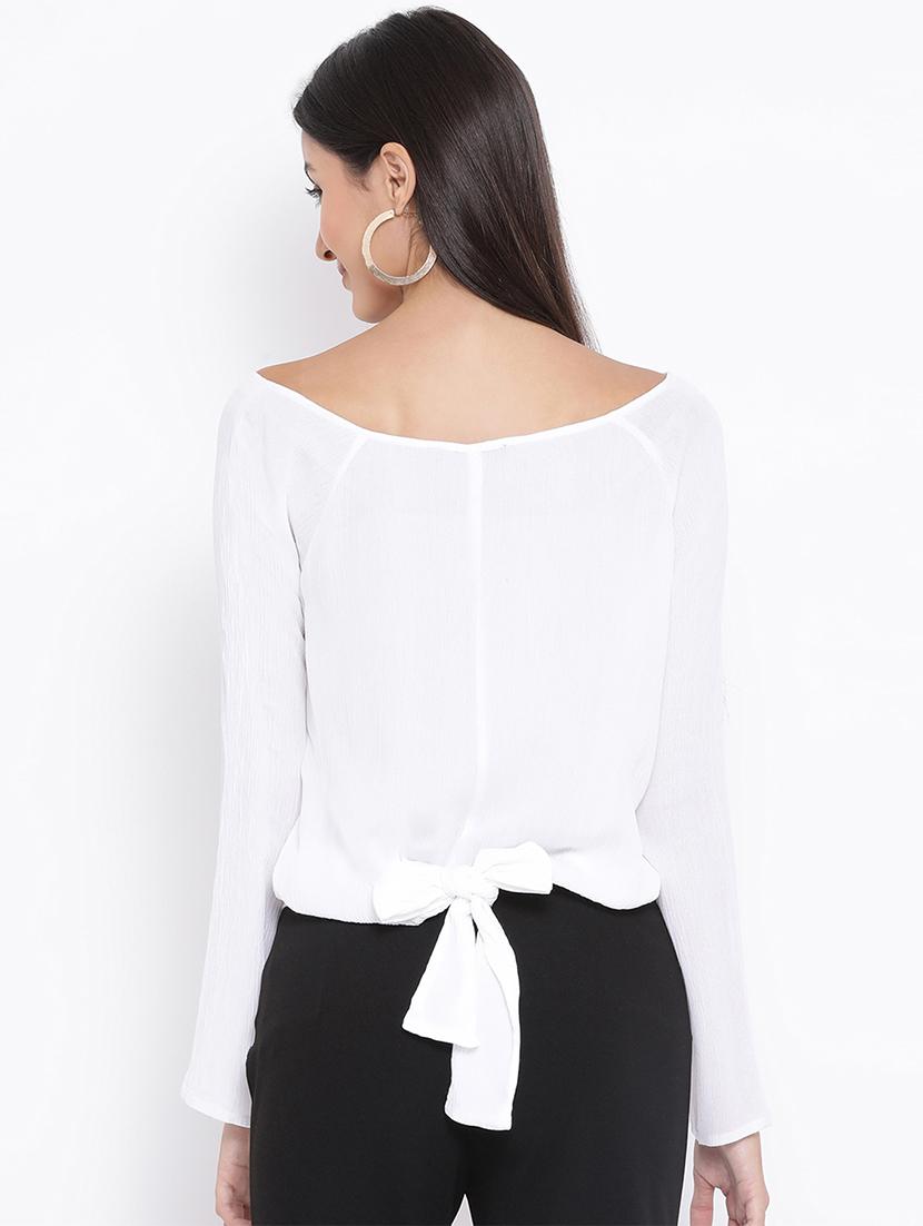 tie back boat neck solid top - 16936541 - Zoom Image - 3