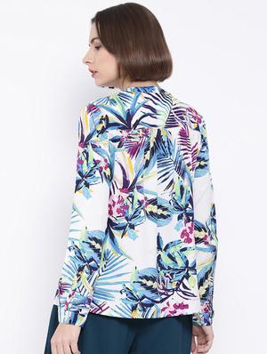 mandarin neck tropical shirt - 16936607 - Standard Image - 3
