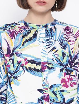mandarin neck tropical shirt - 16936607 - Standard Image - 5