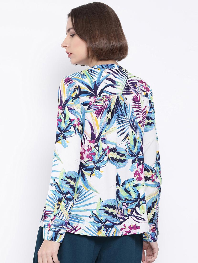 mandarin neck tropical shirt - 16936607 - Zoom Image - 3